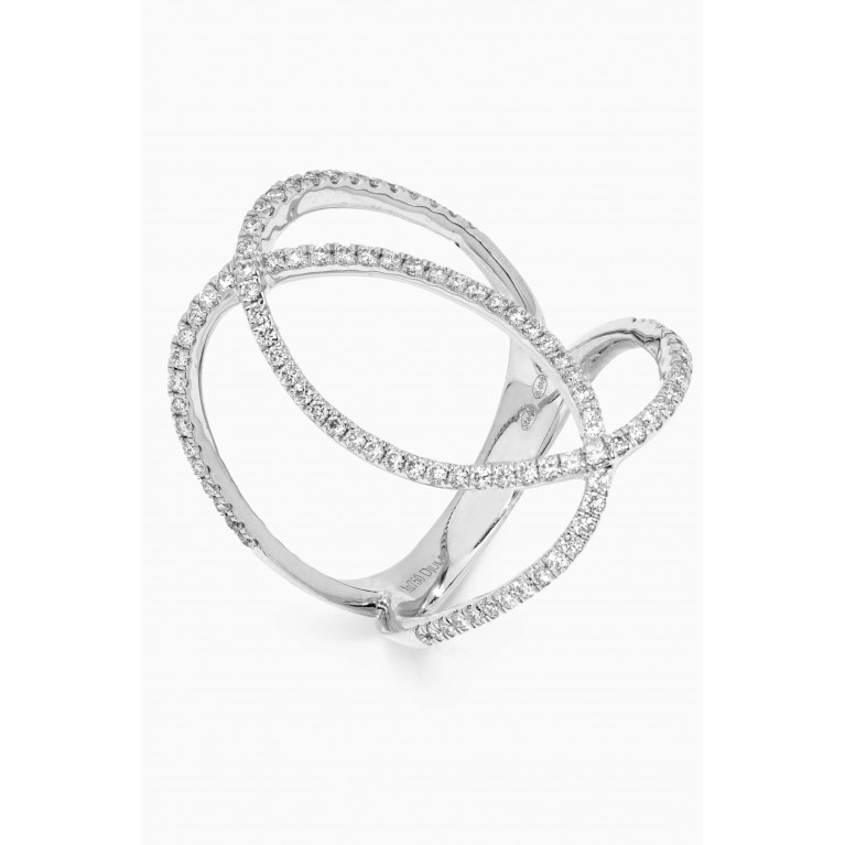 Djula - Double C Diamond Ring in 18kt White Gold