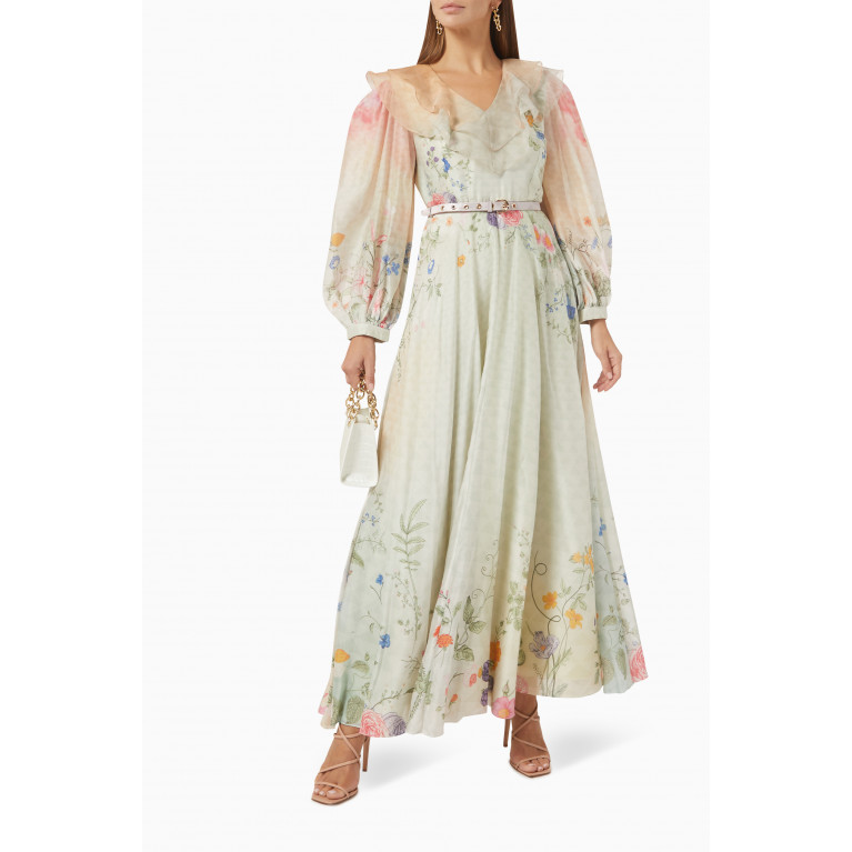 Pankaj & Nidhi - Bellisimo Floral Maxi Dress in Cotton