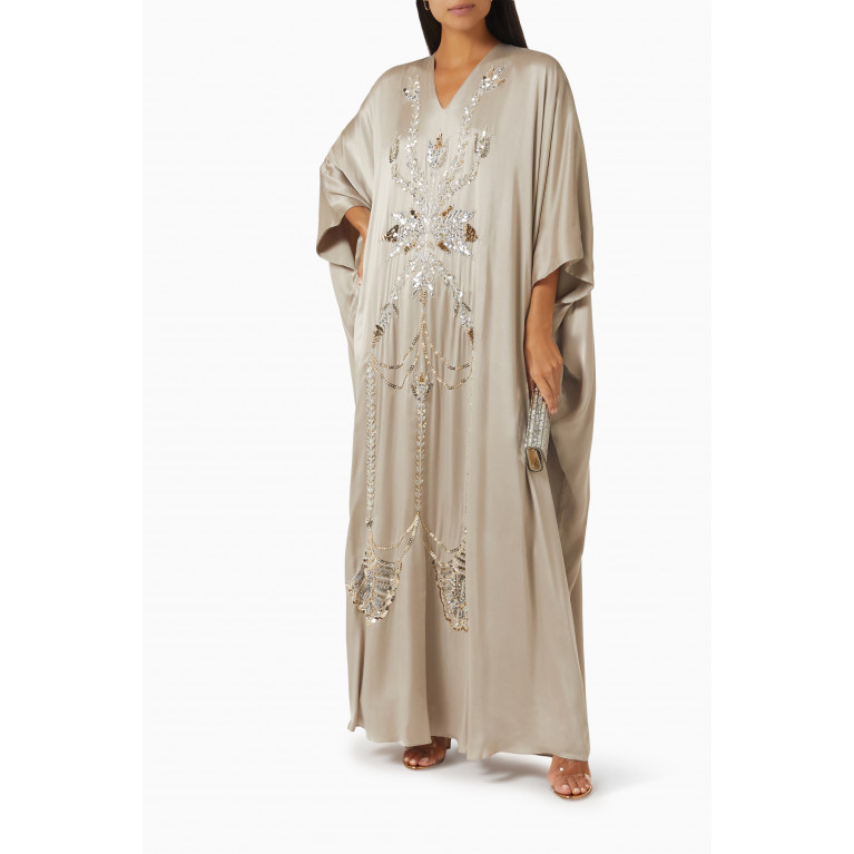Bthaina - Sequin-embellished Kaftan in Silk