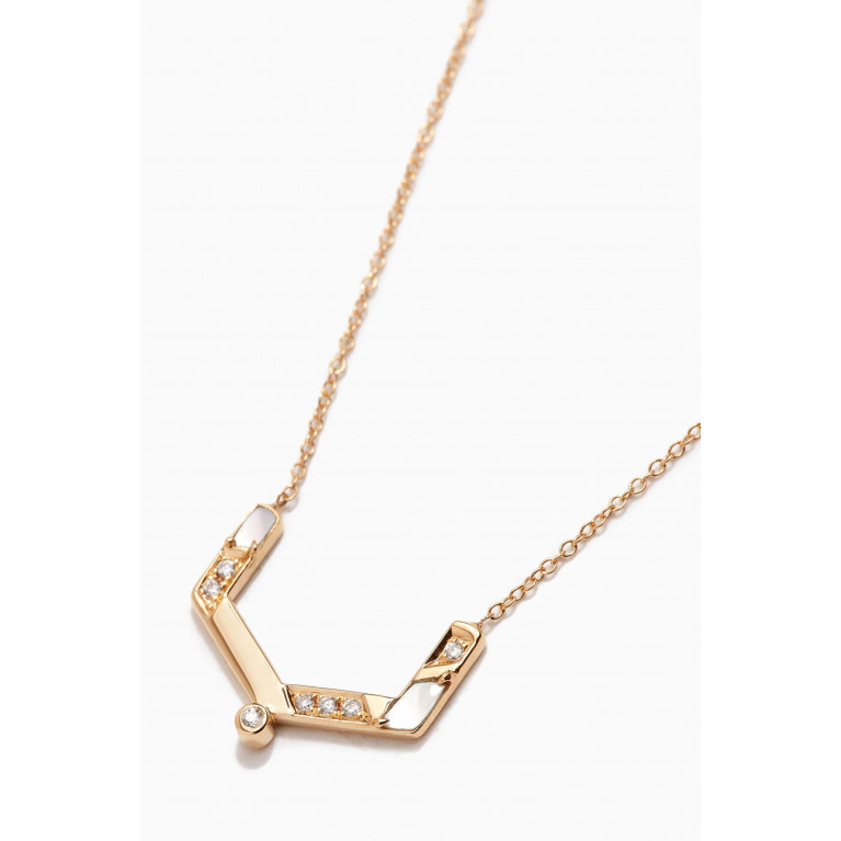 Charmaleena - 28 Initial Diamond Necklace in 18kt Yellow Gold