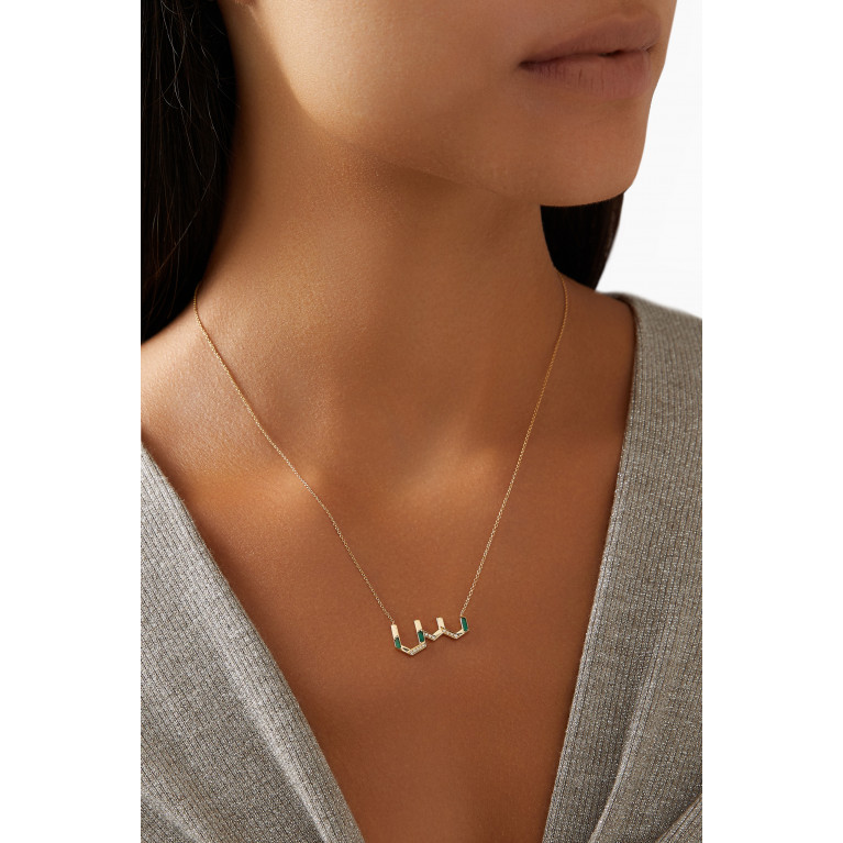 Charmaleena - 28 Initial Diamond Necklace in 18kt Gold
