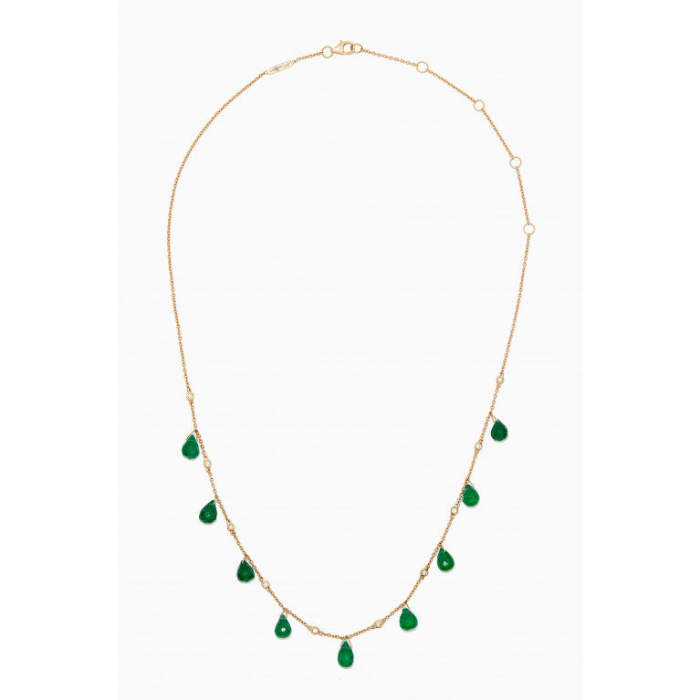 Charmaleena - Multi-stone Diamond & Onyx Necklace in 18kt Gold