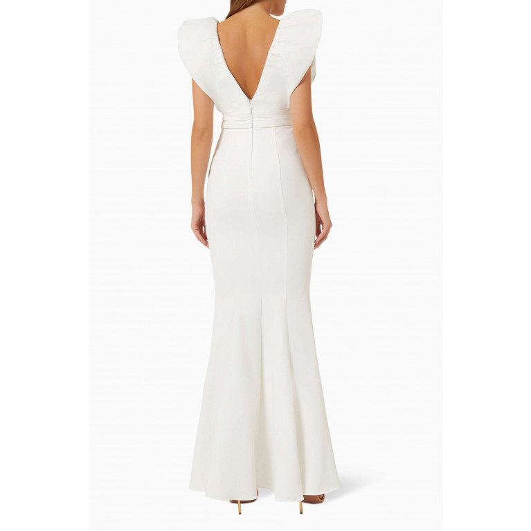 Elle Zeitoune - Marie Gown in Stretch Crêpe White