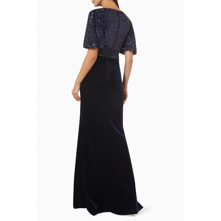Teri Jon - Sequined Gown in Velvet