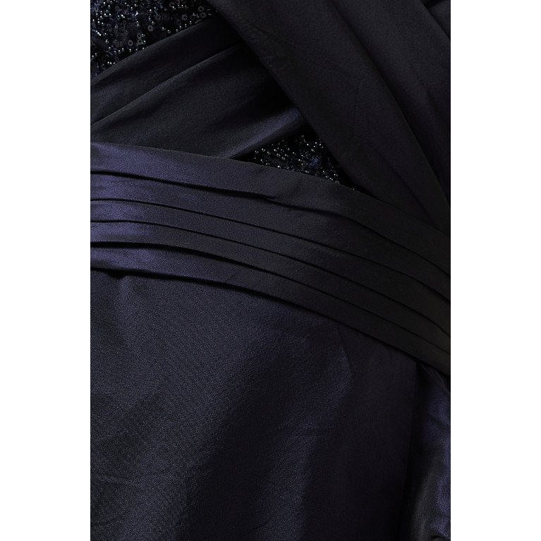 Teri Jon - Embellished Off-shoulder Gown in Taffeta