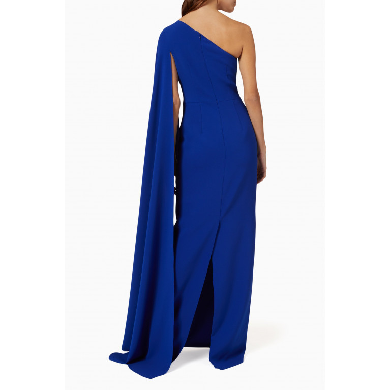 Teri Jon - Exaggerated One-shoulder Gown in Crêpe