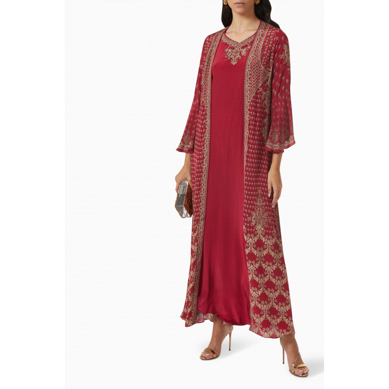 Nirraamyaa - Embellished Kaftan & Dress Set