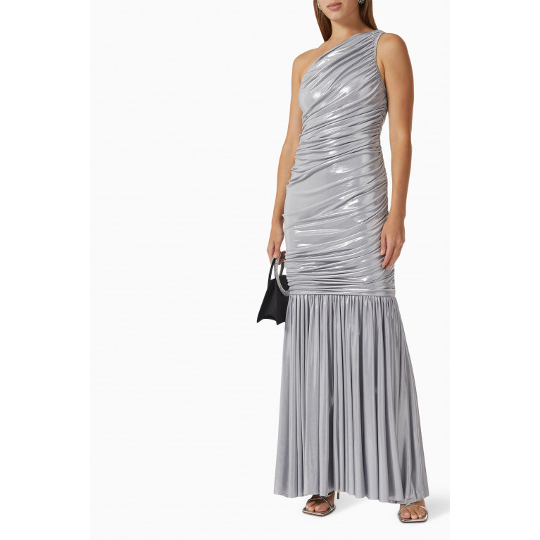 Norma Kamali - Diana One-shoulder Fishtail Gown in Lamé