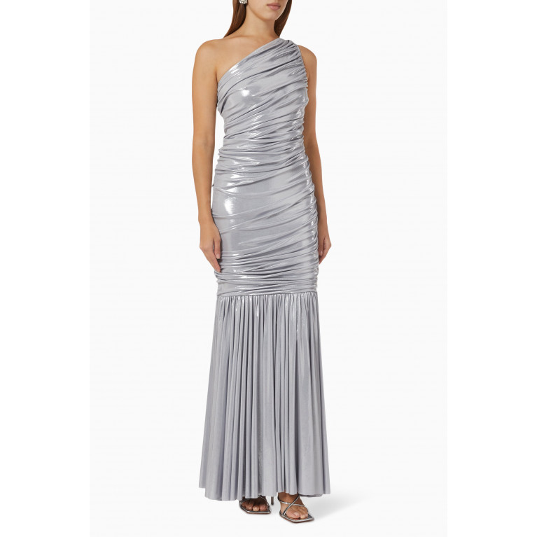 Norma Kamali - Diana One-shoulder Fishtail Gown in Lamé