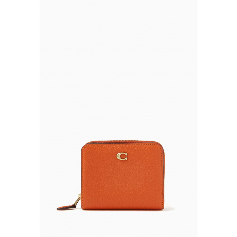 Coach - Billfold Wallet in Pebbled-leather Orange