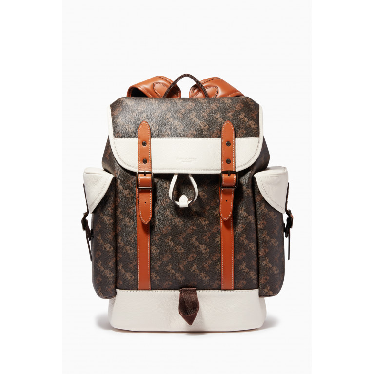 Coach - Hitch Colour-block Backpack in Signature Canvas