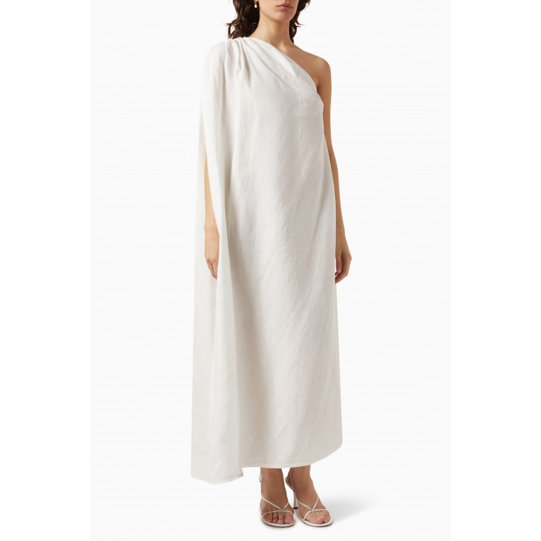 PIECE OF WHITE - Aesop Maxi Dress in Linen White