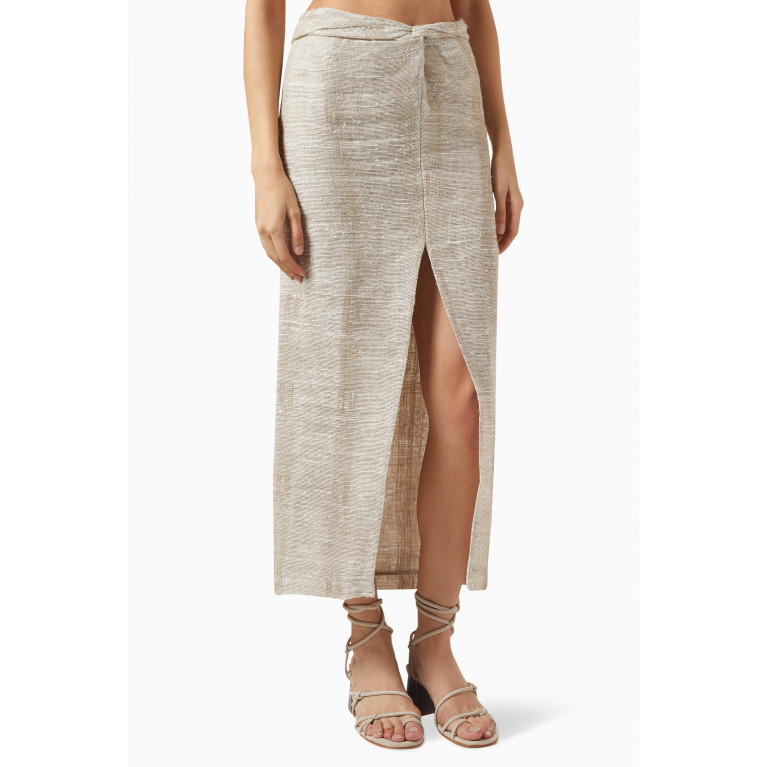 PIECE OF WHITE - Magda Woven Skirt in Linen