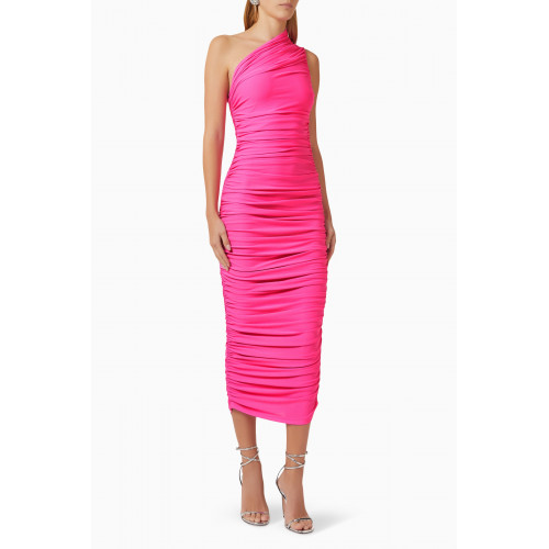 Solace London - Amaya Ruched Midi Dress in Jersey