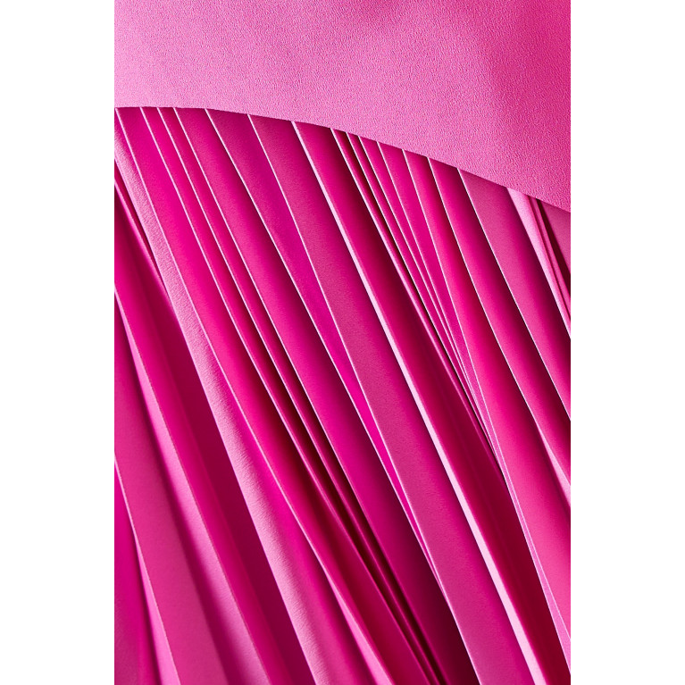 Solace London - Sofija Pleated Maxi Dress in Crepe Pink