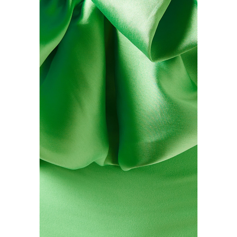 Solace London - Ellis Ruffle Maxi Dress in Crepe Green
