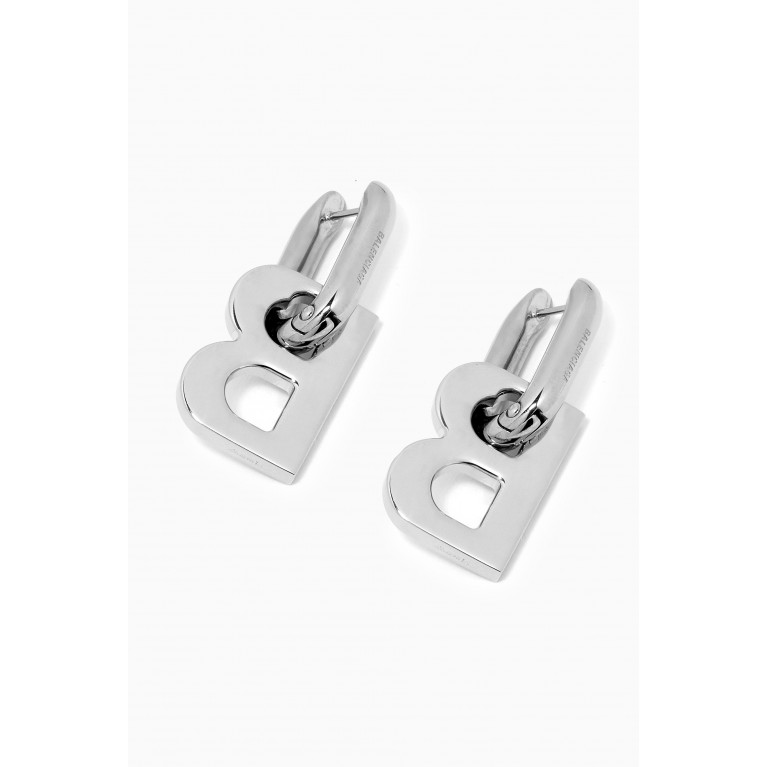Balenciaga - B Chain XL Earrings in Silver-tone Metal