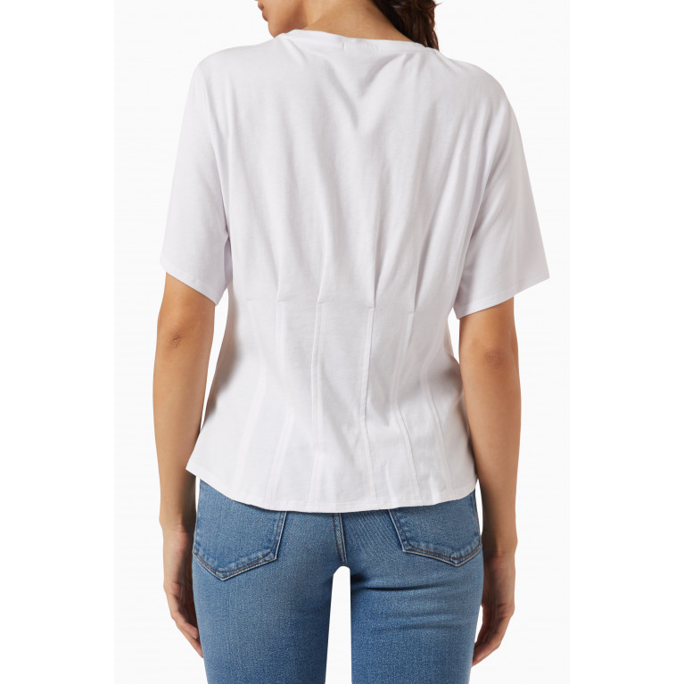 Good American - Corset T-shirt in Jersey White