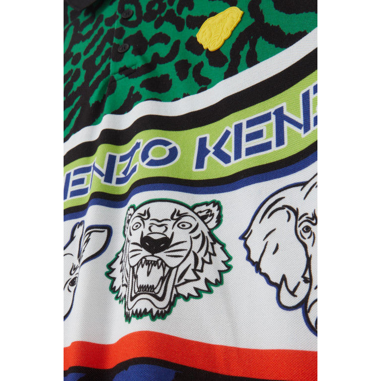 KENZO KIDS - KENZO KIDS - Animal Logo Polo Shirt in Cotton Black