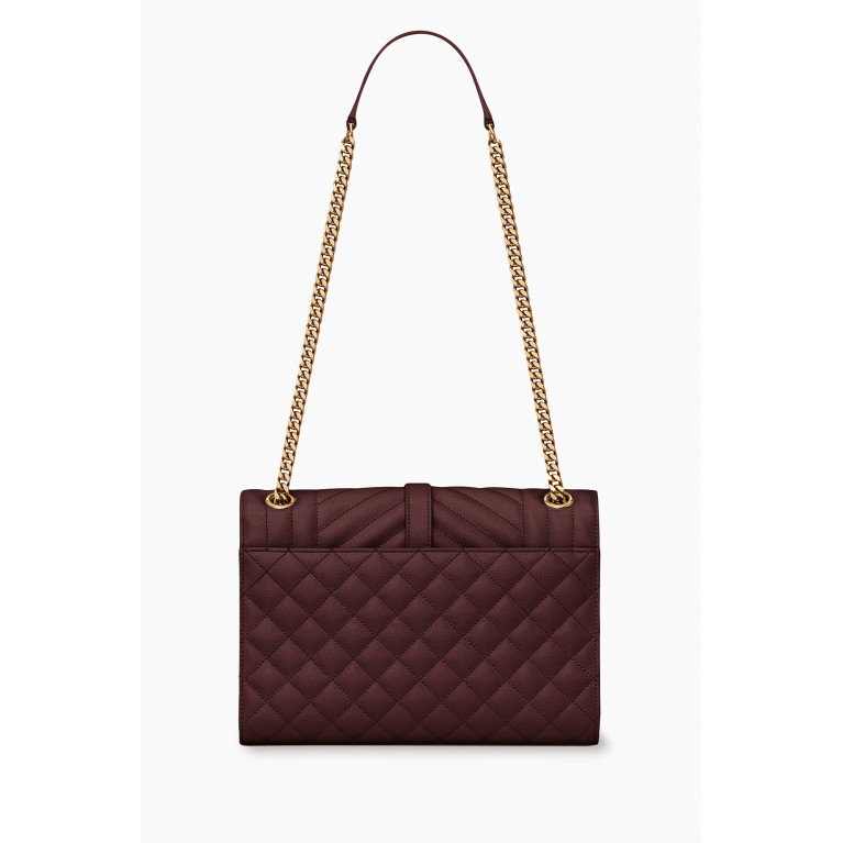 Saint Laurent - Medium Envelope Chain Shoulder Bag in Matelassé Leather