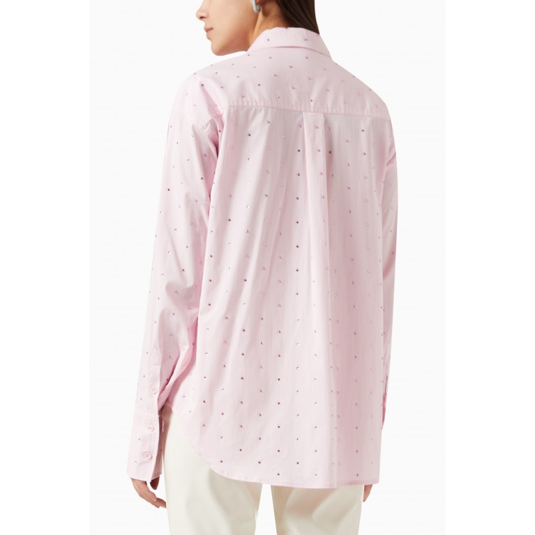 Good American - Crystal Shirt in Poplin Pink