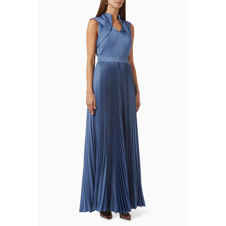 NASS - Pleated Maxi Dress Blue