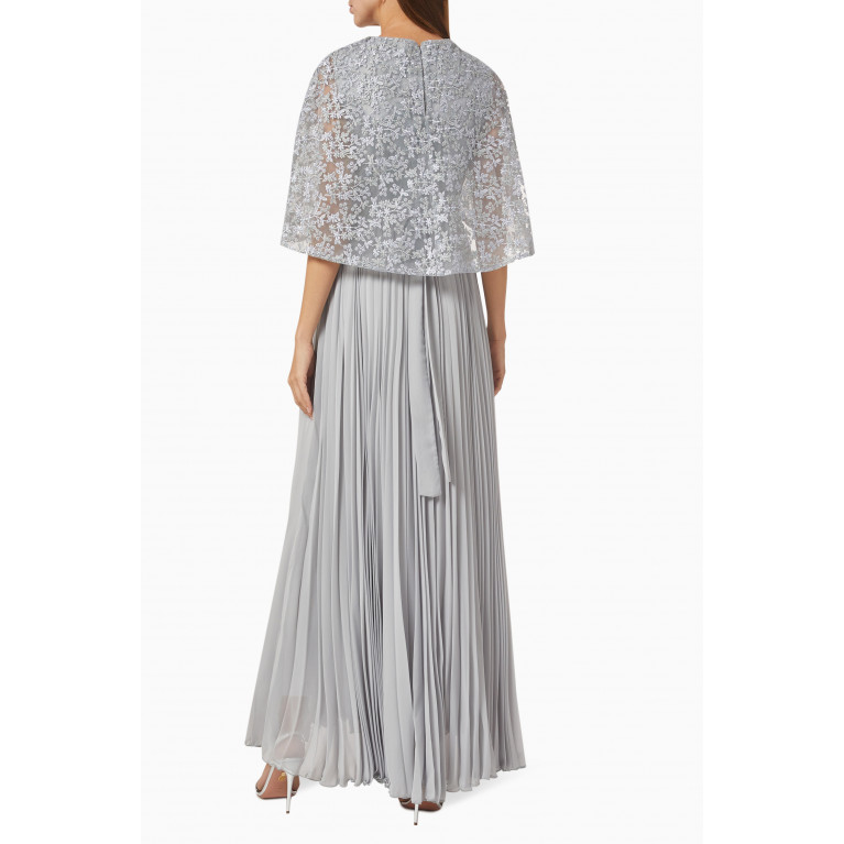 NASS - Cape Maxi Dress in Lace Grey