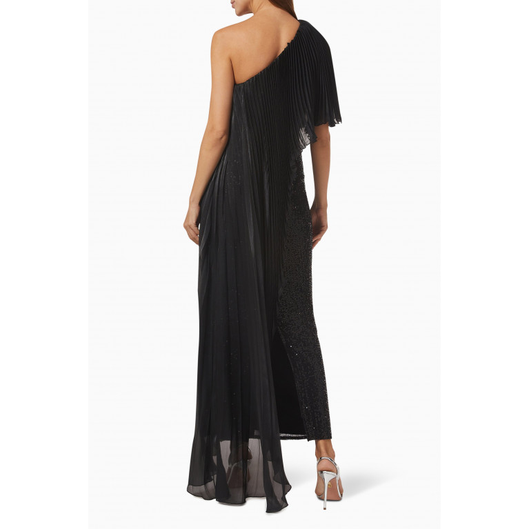 NASS - One-shoulder Maxi Dress in Sequin Black