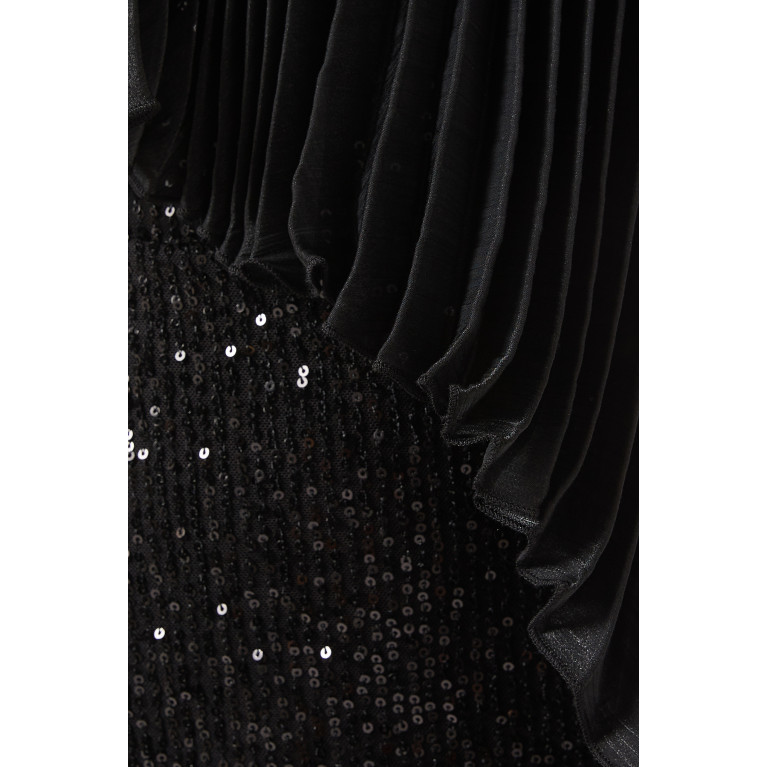 NASS - One-shoulder Maxi Dress in Sequin Black