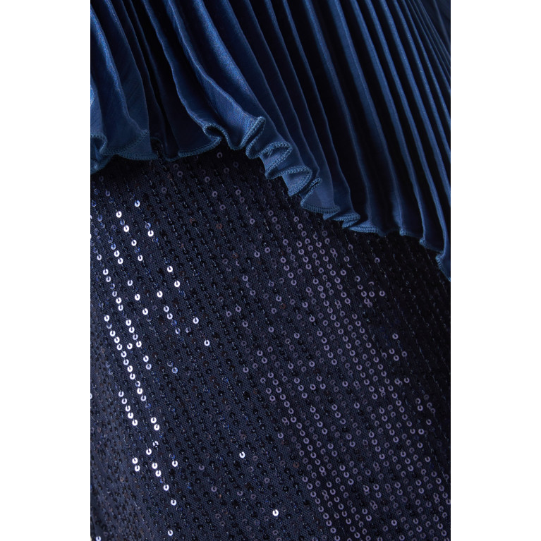NASS - One-shoulder Maxi Dress in Sequin Blue