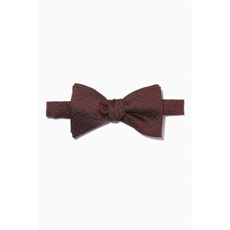 Eton - Herringbone Bow Tie in Silk Red