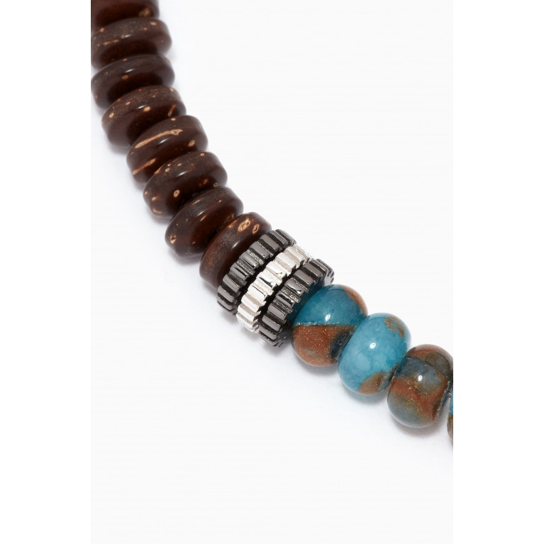 Tateossian - Nepal Gear Coconut Wood Blue Jasper Bracelet