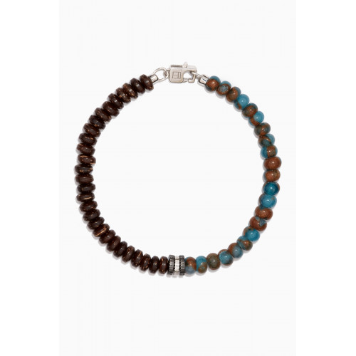 Tateossian - Nepal Gear Coconut Wood Blue Jasper Bracelet