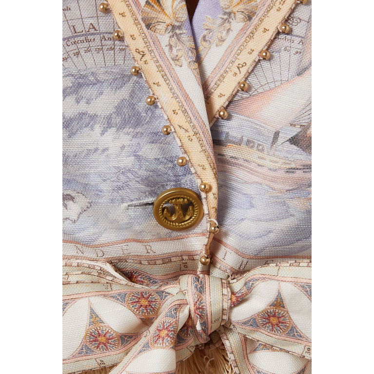 Zimmermann - High Tide Cropped Shirt in Linen Silk Blend