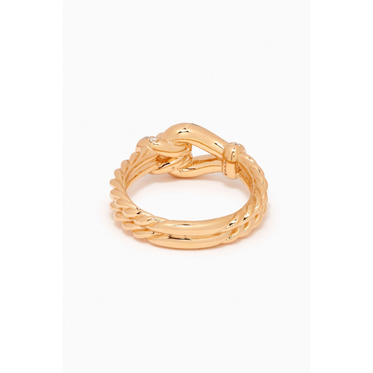 David Yurman - Thoroughbred Loop Ring with Pavé Diamonds in 18kt Yellow Gold