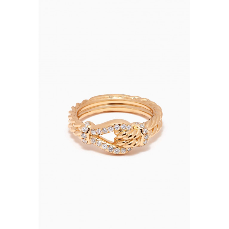 David Yurman - Thoroughbred Loop Ring with Pavé Diamonds in 18kt Yellow Gold