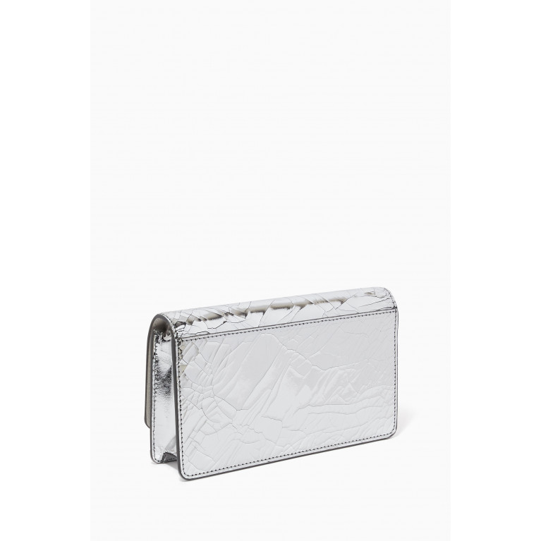 Maison Margiela - Large Wallet on Chain in Cracked Metallic Leather