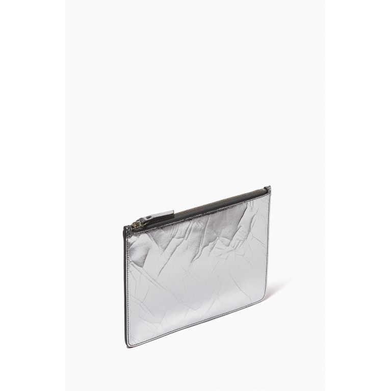 Maison Margiela - MM Capsule Zippered Pouch in Cracked Metallic Leather