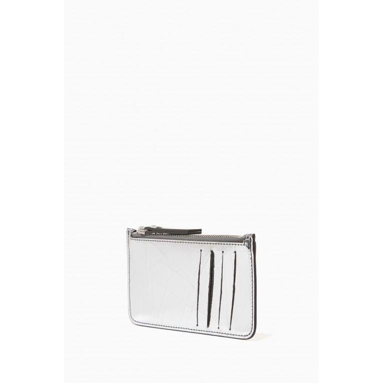 Maison Margiela - Zippered Card Holder in Cracked Metallic Leather