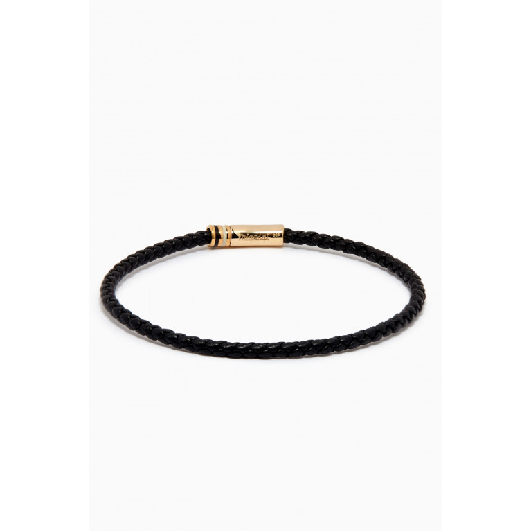Miansai - Juno Leather Bracelet in 14kt Gold Vermeil Black