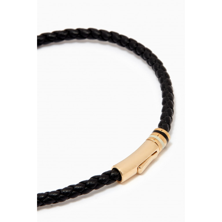 Miansai - Juno Leather Bracelet in 14kt Gold Vermeil Black