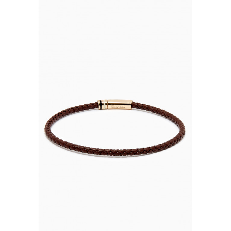 Miansai - Juno Leather Bracelet in 14kt Gold Vermeil Brown