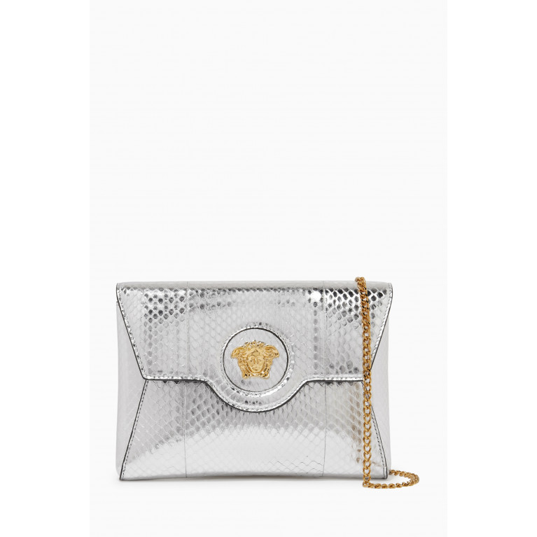 Versace - La Medusa Envelope Clutch in Metallic Leather