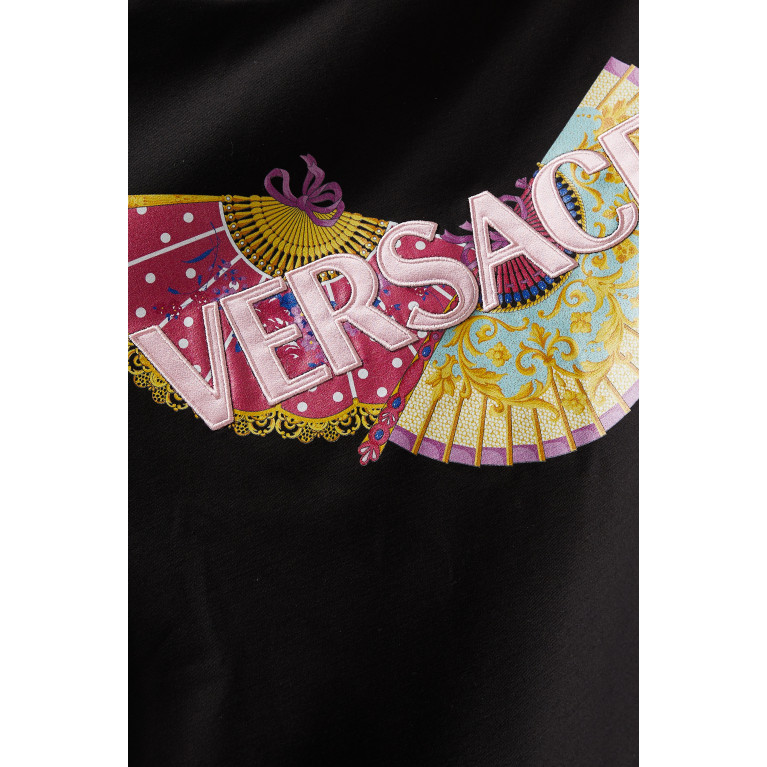 Versace - I Ventagli Logo T-shirt in Cotton Jersey