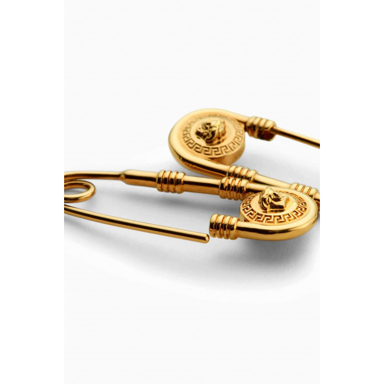 Versace - Safety Pin Earrings in Brass