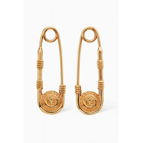 Versace - Safety Pin Earrings in Brass