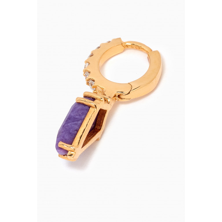 PDPAOLA - Naoki Charoite Single Earring in 18kt Gold-plated Sterling Silver