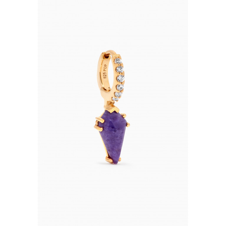 PDPAOLA - Naoki Charoite Single Earring in 18kt Gold-plated Sterling Silver