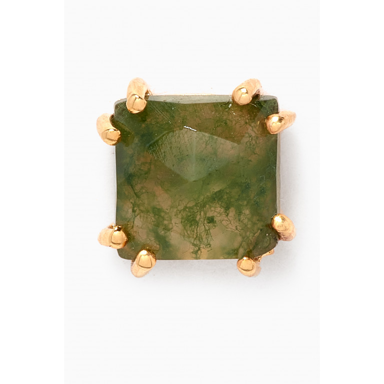 PDPAOLA - Suki Moss Agate Single Earring in 18kt Gold-plated Sterling Silver