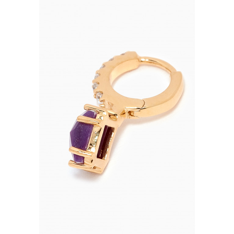 PDPAOLA - Fuji Charoite Single Earring in 18kt Gold-plated Sterling Silver